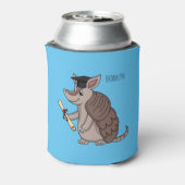 Cute armadillo met cartoon met degressieve dop blikjeskoeler (Blikje Achterkant)