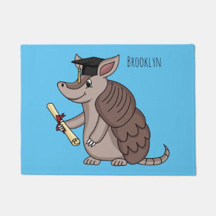 Cute armadillo met cartoon met degressieve dop deurmat