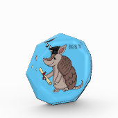 Cute armadillo met cartoon met degressieve dop fotoblokken (Links)