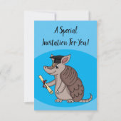 Cute armadillo met cartoon met degressieve dop kaart (Achterkant)