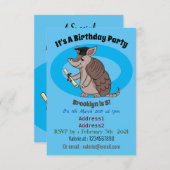 Cute armadillo met cartoon met degressieve dop kaart (Voorkant / Achterkant)