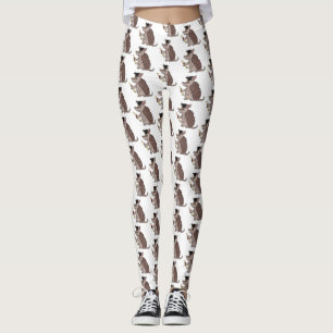 Cute armadillo met cartoon met degressieve dop leggings