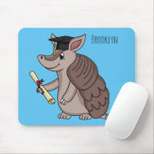 Cute armadillo met cartoon met degressieve dop muismat (Met muis)