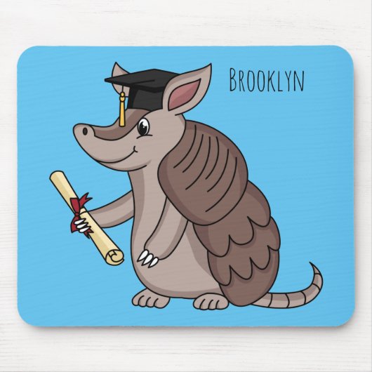 Cute armadillo met cartoon met degressieve dop muismat (Voorkant)