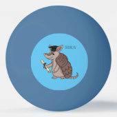 Cute armadillo met cartoon met degressieve dop pingpongbal (Voorkant)