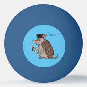 Cute armadillo met cartoon met degressieve dop pingpongbal