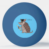 Cute armadillo met cartoon met degressieve dop pingpongbal (Achterkant)