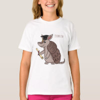 Cute armadillo met cartoon met degressieve dop