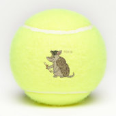 Cute armadillo met cartoon met degressieve dop tennisballen (Achterkant)