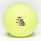 Cute armadillo met cartoon met degressieve dop tennisballen (Voorkant)