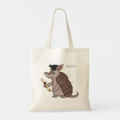 Cute armadillo met cartoon met degressieve dop tote bag (Achterkant)