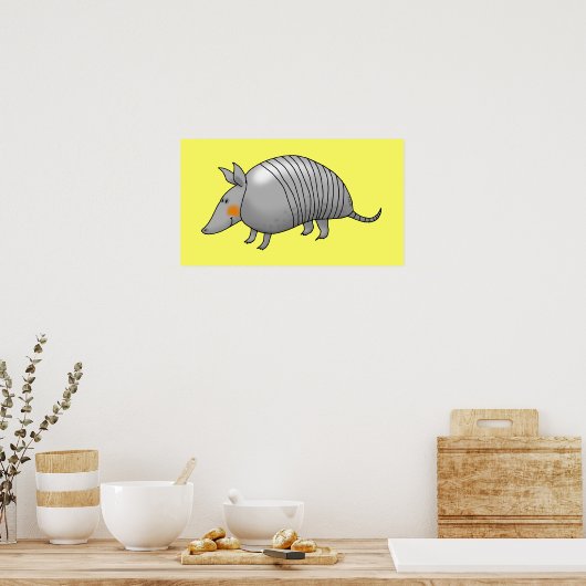 Cute armadillo poster (Keuken)