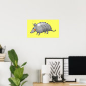 Cute armadillo poster (Thuiskantoor)