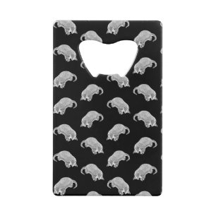 Cute Armadillo Print Patroon Animal Design Black Creditkaart Flessenopener