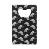Cute Armadillo Print Patroon Animal Design Black Creditkaart Flessenopener (Achterkant)