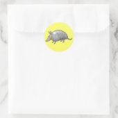 Cute armadillo ronde sticker (Tas)