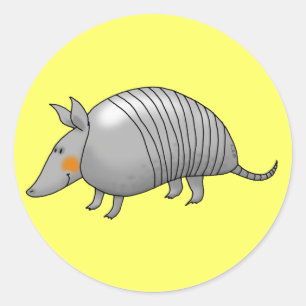 Cute armadillo ronde sticker