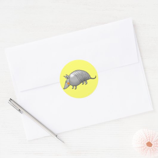 Cute armadillo ronde sticker (Envelop)
