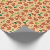 Cute Armadillos Desert Cactus Pattern Cadeaupapier (Hoek)