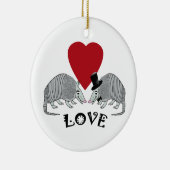 Cute Armadillos in Love Keramisch Ornament (Rechts)