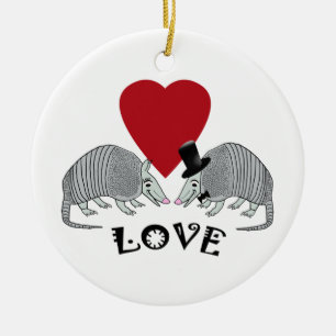 Cute Armadillos in Love Keramisch Ornament