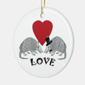 Cute Armadillos in Love Keramisch Ornament (Links)
