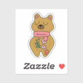 Cute Arrogant Brown Bear For Laptop and Planner Sticker (Vel)