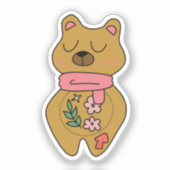 Cute Arrogant Brown Bear For Laptop and Planner Sticker (Voorkant)