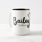 Cute Art Coffee Cup Tweekleurige Koffiemok (Voorkant links)