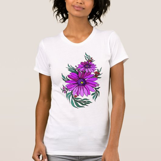 Cute art deco bloemen 10a t-shirt (Voorkant)