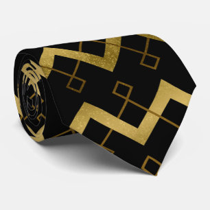 Cute art deco gold black  stropdas