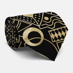 Cute art deco gold black  stropdas