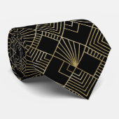 Cute art deco gold black stropdas (Opgerold)