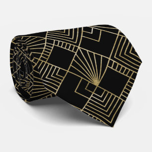 Cute art deco gold black  stropdas