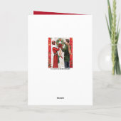 Cute art deco retro vintage kerstfeestdag kaart (Achterkant)