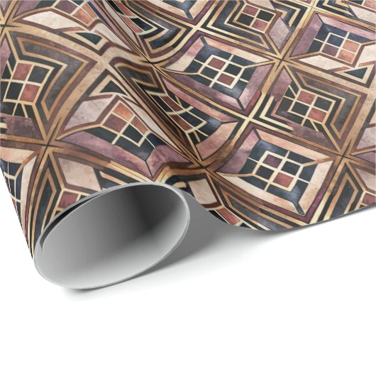 Cute Art Deco tiled pattern Wrapping Paper Cadeaupapier (Rol Hoek)