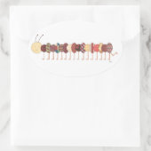 Cute Art Stickers-Caterstyle #2-Erin Brie Art Ova Ovale Sticker (Tas)