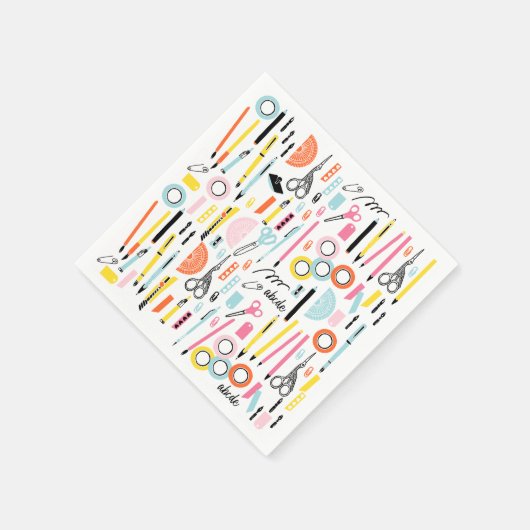 Cute Art Supply Paper Napkins Servet (Hoek)