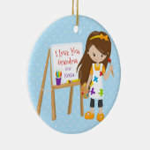 Cute Artist Grandparent Kerstversier Keramisch Ornament (Rechts)