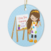 Cute Artist Grandparent Kerstversier Keramisch Ornament (Links)