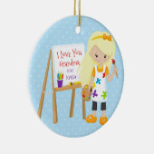 Cute Artist Grandparent Kerstversier Keramisch Ornament (Rechts)