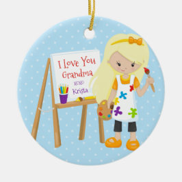 Cute Artist Grandparent Kerstversier Keramisch Ornament
