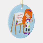 Cute Artist Grandparent Kerstversier Keramisch Ornament (Rechts)