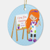 Cute Artist Grandparent Kerstversier Keramisch Ornament (Links)