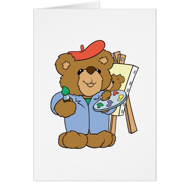 Cute Artist Teddy Bear (Voorkant)