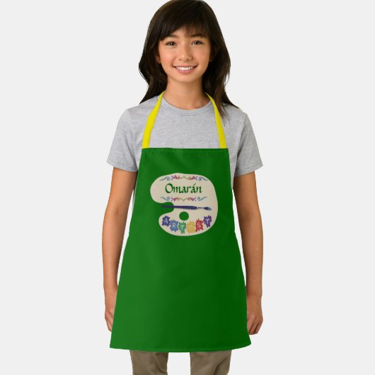 Cute Artists Palette Kinder Paint Smock Apron Schort (Insitu)