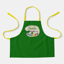 Cute Artists Palette Kinder Paint Smock Apron