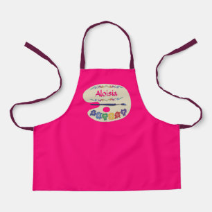 Cute Artists Palette Kinder Paint Smock Apron Schort
