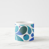 Cute Artsy Aqua Blue, Paarse Waterverf Decoratief Espresso Kop (Voorkant)