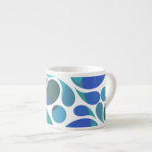 Cute Artsy Aqua Blue, Paarse Waterverf Decoratief Espresso Kop (Voorkant rechts)
